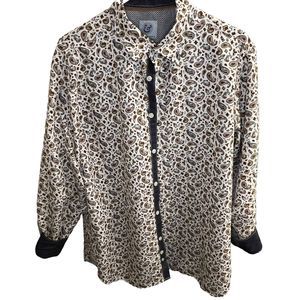 Kilburne & Finch Long Sleeve Button Up Shirt Mens Size Large White/Rush New NWOT